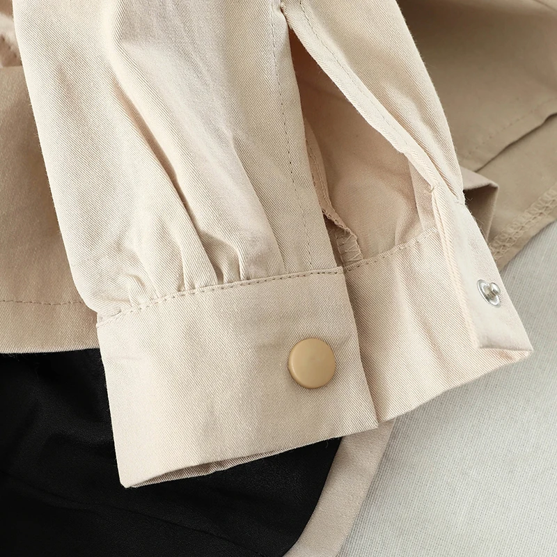 

Casual Women's Two Piece Set Beige/Grey Turn-down Collar Single-breasted Blouse And Mini Skirt Female 2pcs Set Fashion New 2020