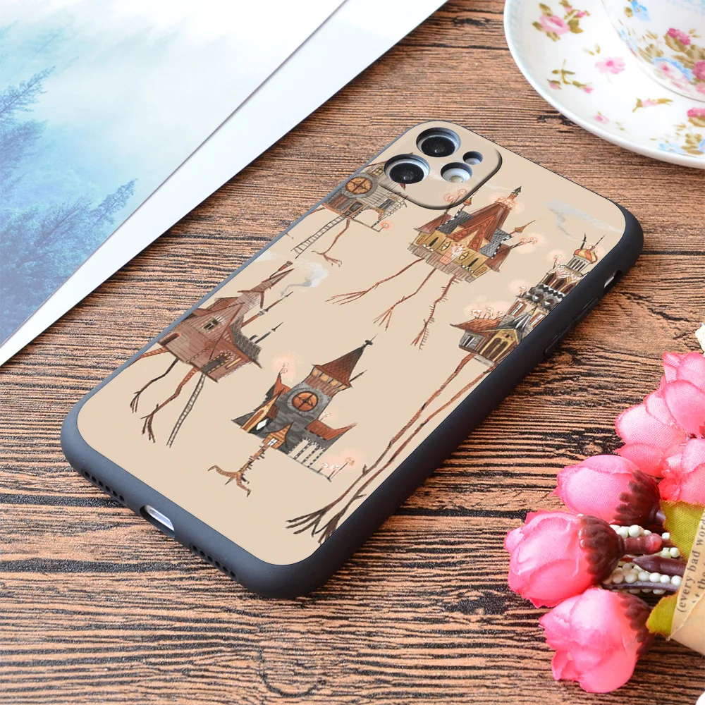 

For iPhone Baba Yaga Houses Print Soft Matt Apple iPhone Case