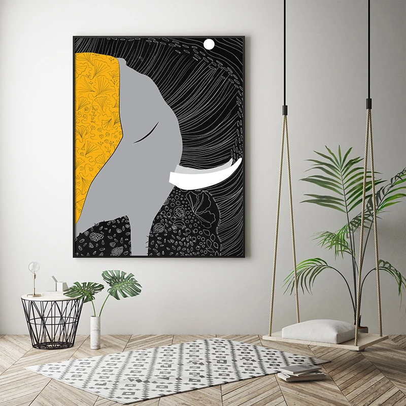 Абстрактный принт слона современный коллаж современное лицо Portret