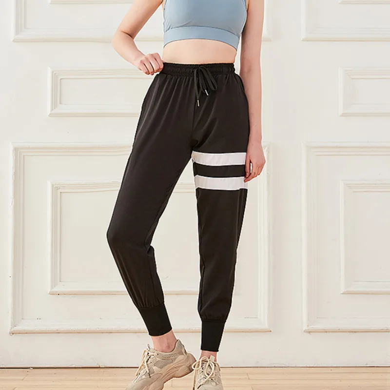 Thin high-waist sports pants women loose-fitting casual pants nine-point quick-drying running yoga dance fitness pants