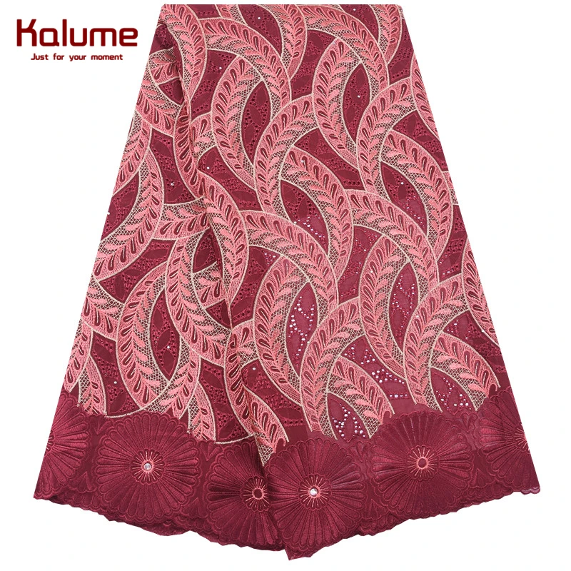 Kalume Новое поступление Африканская Хлопковая кружевная ткань с вышивкой