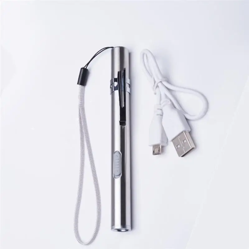 Фонарь светодиодный карманный из нержавеющей стали с зарядкой от USB 1 шт.|Фонарики