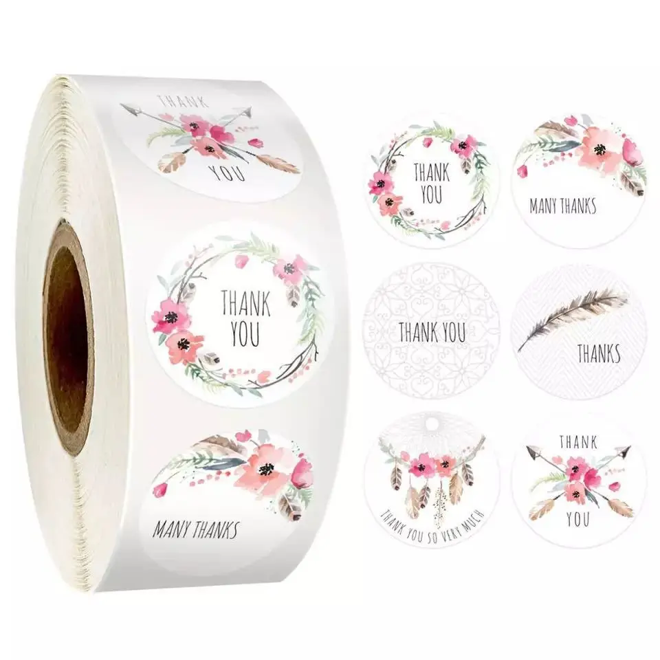 500 шт. круглые наклейки ручной работы из натуральной крафт-бумаги | Канцтовары для