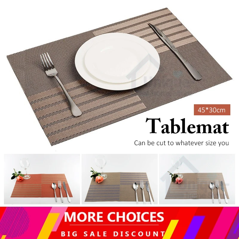 

PVC Washable Table Mat European Placemat Non-Slip Heat Insulation Stain-Resistant Pad For Decor Home Set and Kitchen Accessories