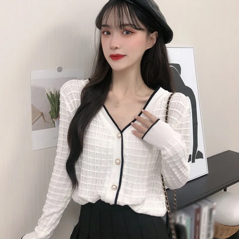 

Autumn Small Fragrance Style Long-sleeved Cardigan Women's Knitted Sweater