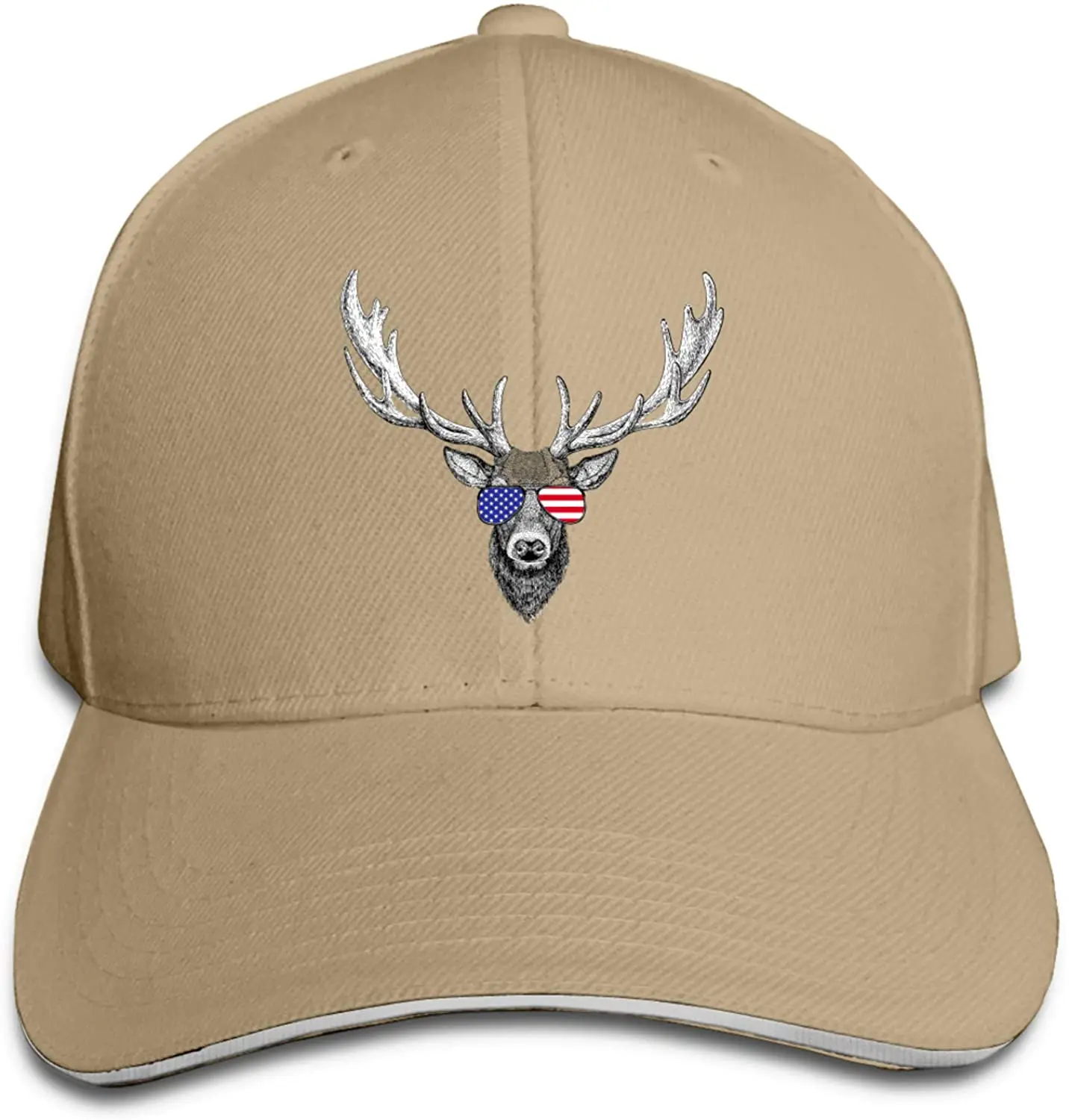 

Baseball Cap For Men Deer Hunting Us Flag Men's Women's Adjustable Hat Sandwich Peak Cap