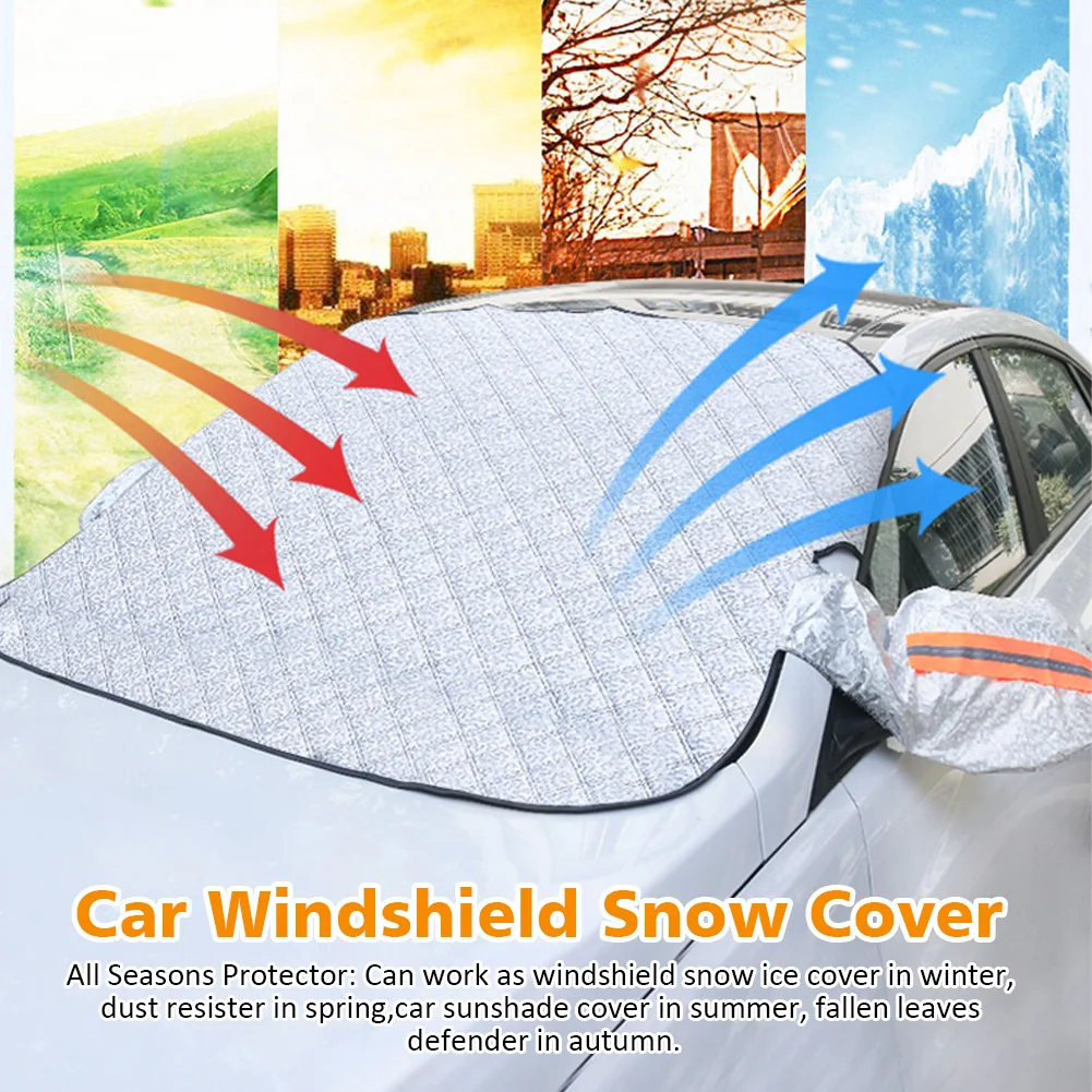 

Car Windshield Snow Cover Trucks Frost Sun Shade Universal Dustproof Easy Install Multifunction Winter Protection Magnetic Ice