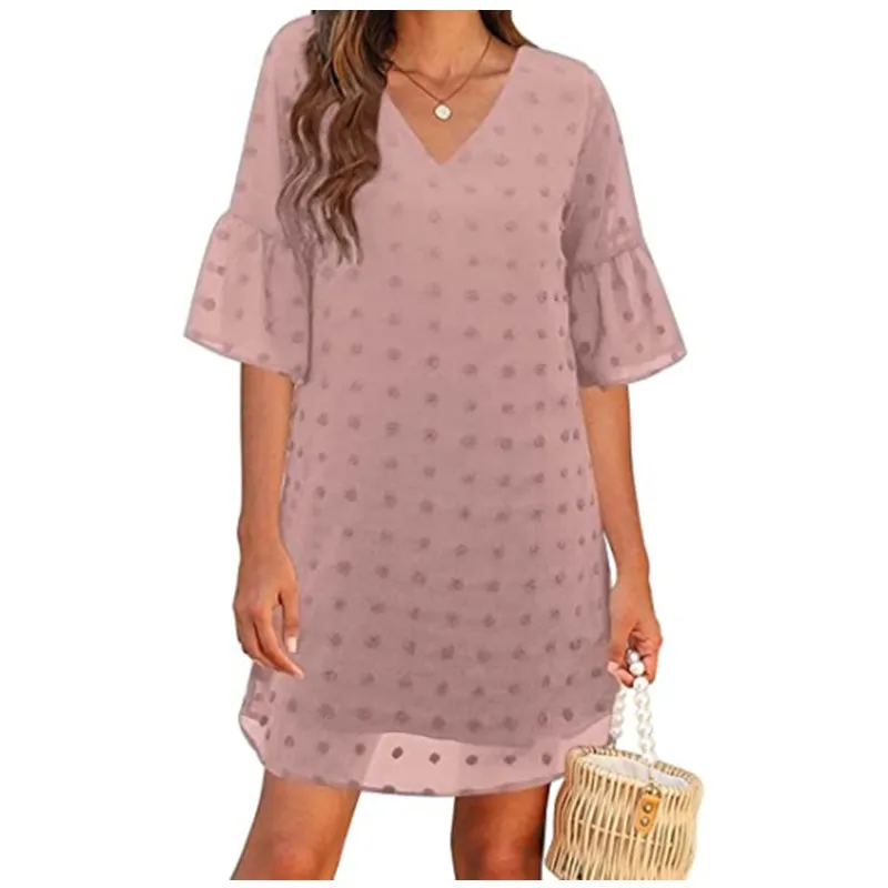 

Fashion Print Dress Summer Wrap Bow Tie Split Dress Streetwear Casual Dresses White