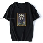 Тройная богиня луны Hecate ведьма Таро карта футболка Hekate статуя колдовство подарок футболка с принтом Мужская хлопковая футболка уличная одежда