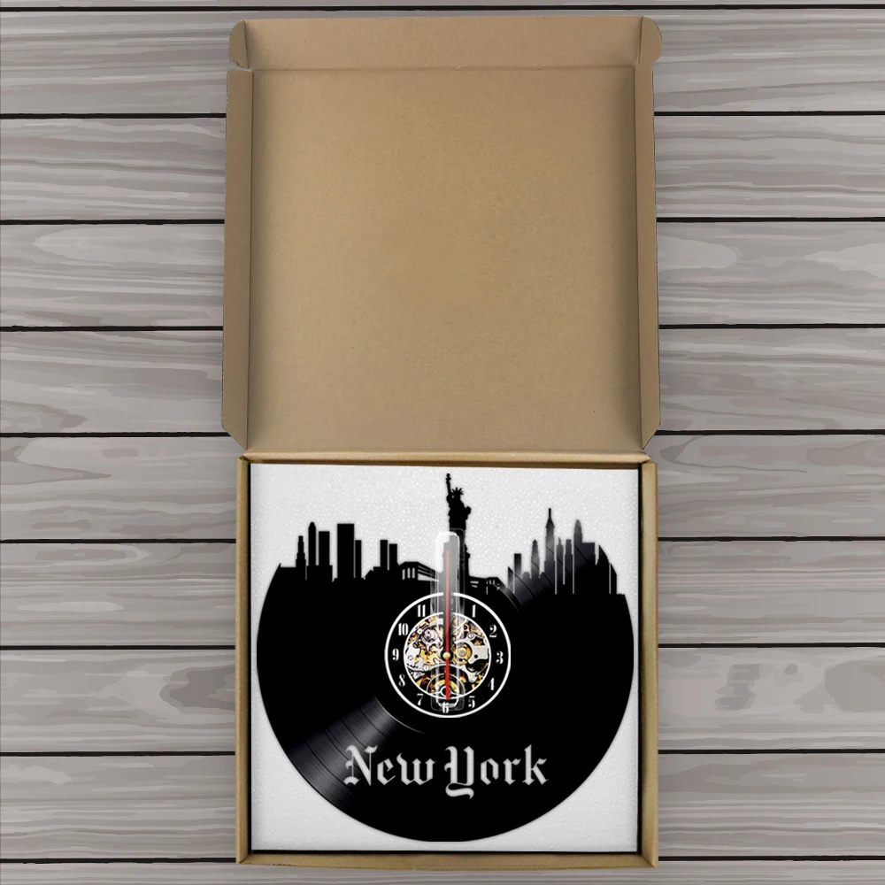 Виниловые Часы Нью Йорк настенные часы с записью статуя NY Liberty Skyline современные