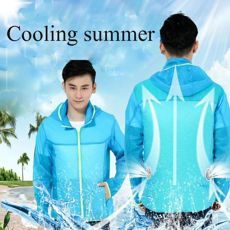 Мужская летняя куртка для вентиляторов уличная охлаждения с умным USB-разъемом и