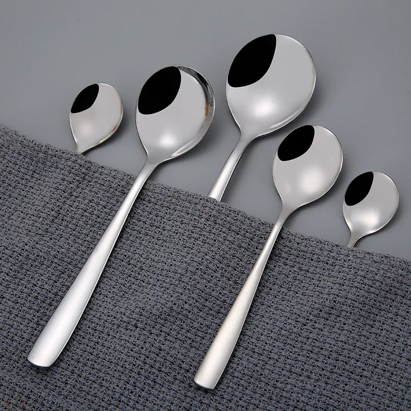 

Dinner spoon Stainless Steel Spoon High-grade thickening Coffee Spoon Tea Round spoon Stirring spoon Ice scoop Serving spoon