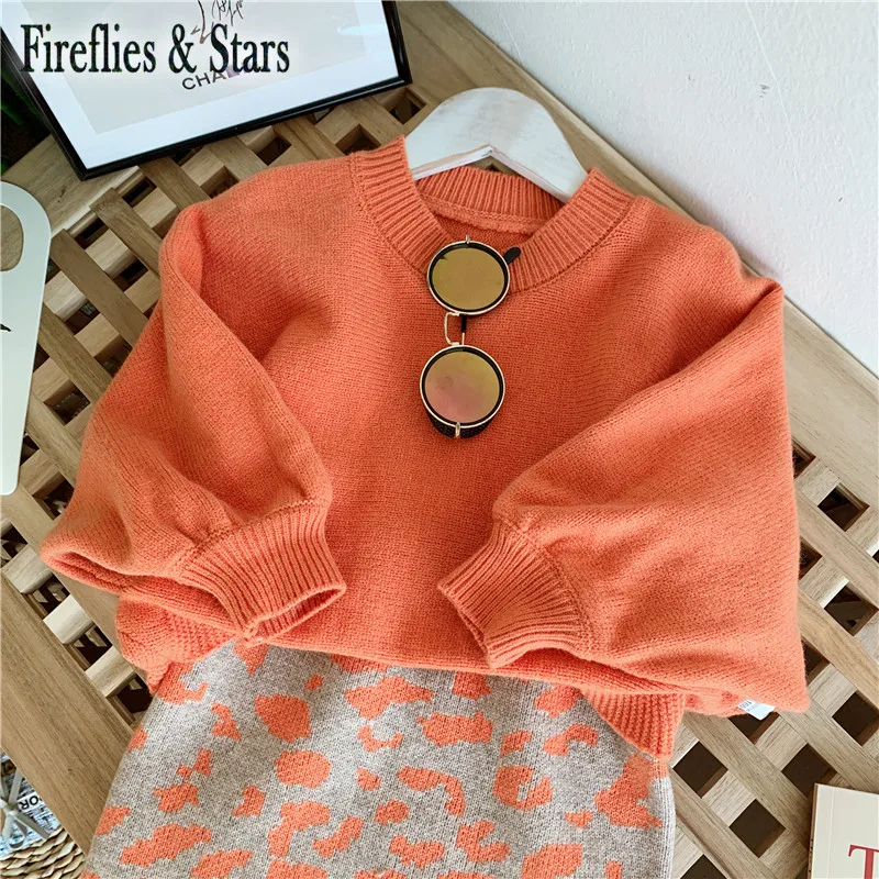 Сезон весна осень Комплект одежды для девочки из 2 предметов Детский свитер + юбка