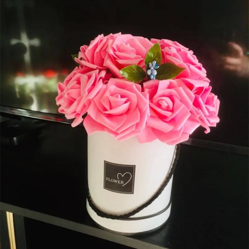 Круглые бумажные коробки для цветов с крышкой подарочная упаковочная коробка