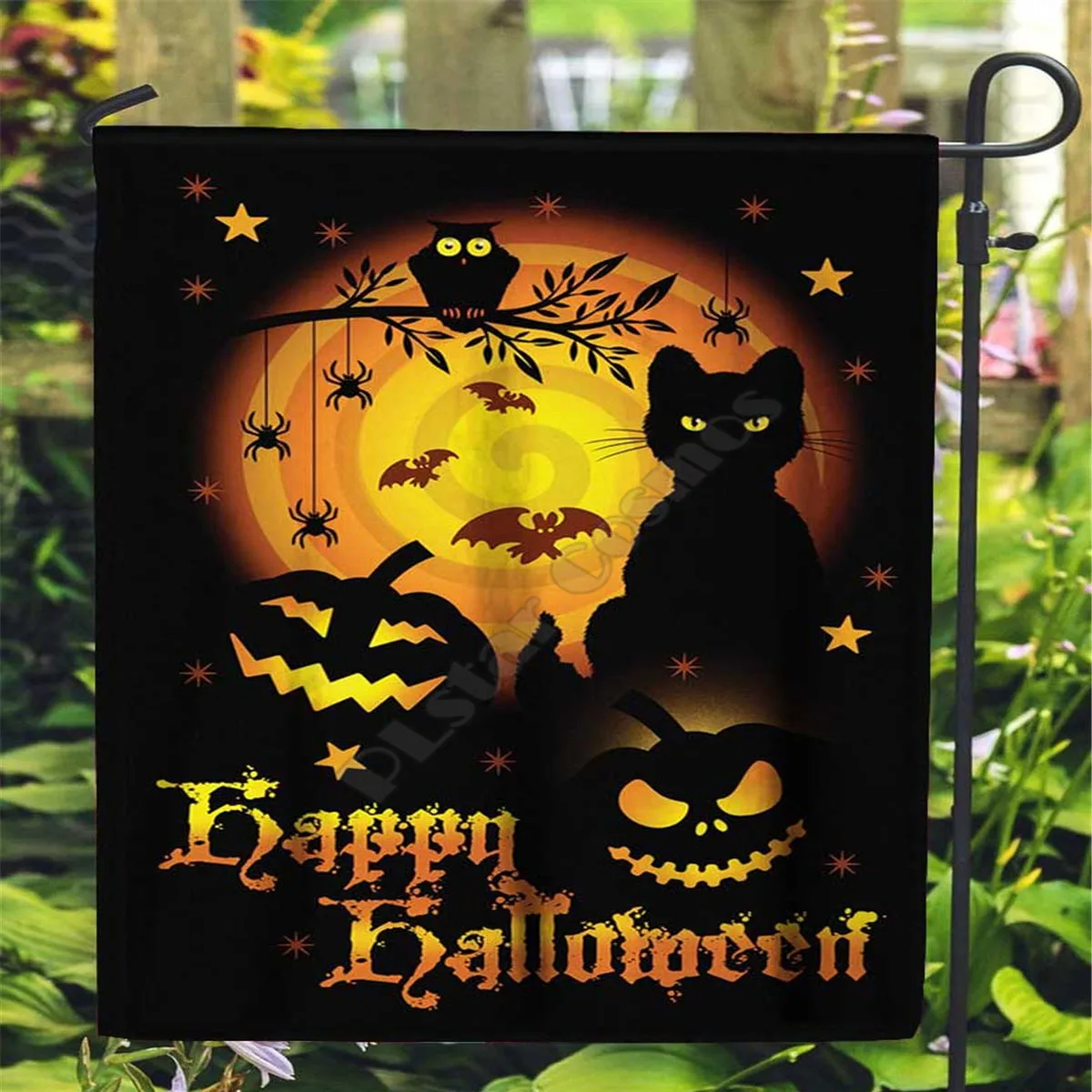 Счастливая фотография 3D полная печать садовые флаги подвесной домик флаг