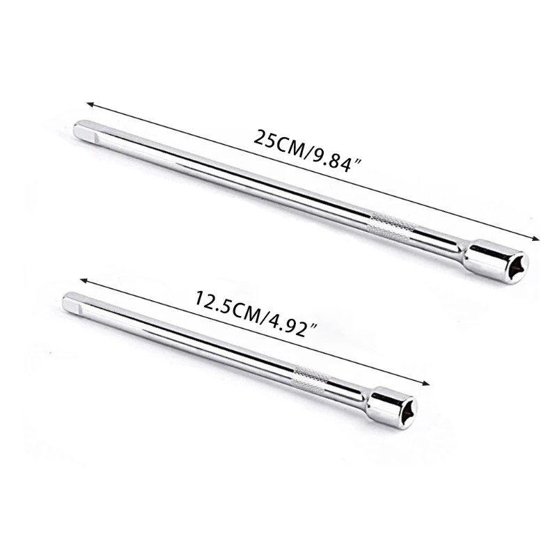 

Socket Drive Extension Bar 1/2" Drive Premium Chrome Vanadium Steel with Heat-Treated Hand Tool Extender 12.5cm 25cm