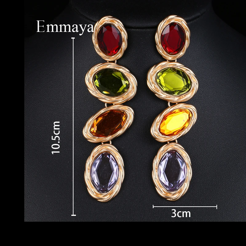 Женские серьги Emmaya с подвеской овальной формы четыре цвета на