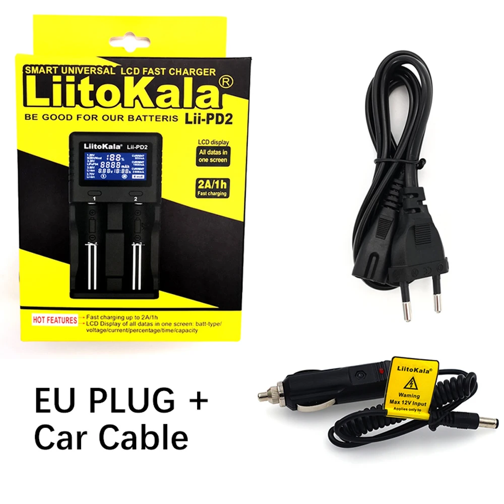 

Genuine/Original New LiitoKala Lii-PD2 battery Charger for 18650 26650 21700 18350 AA AAA 3.7V/3.2V/1.2V lithium NiMH batteries