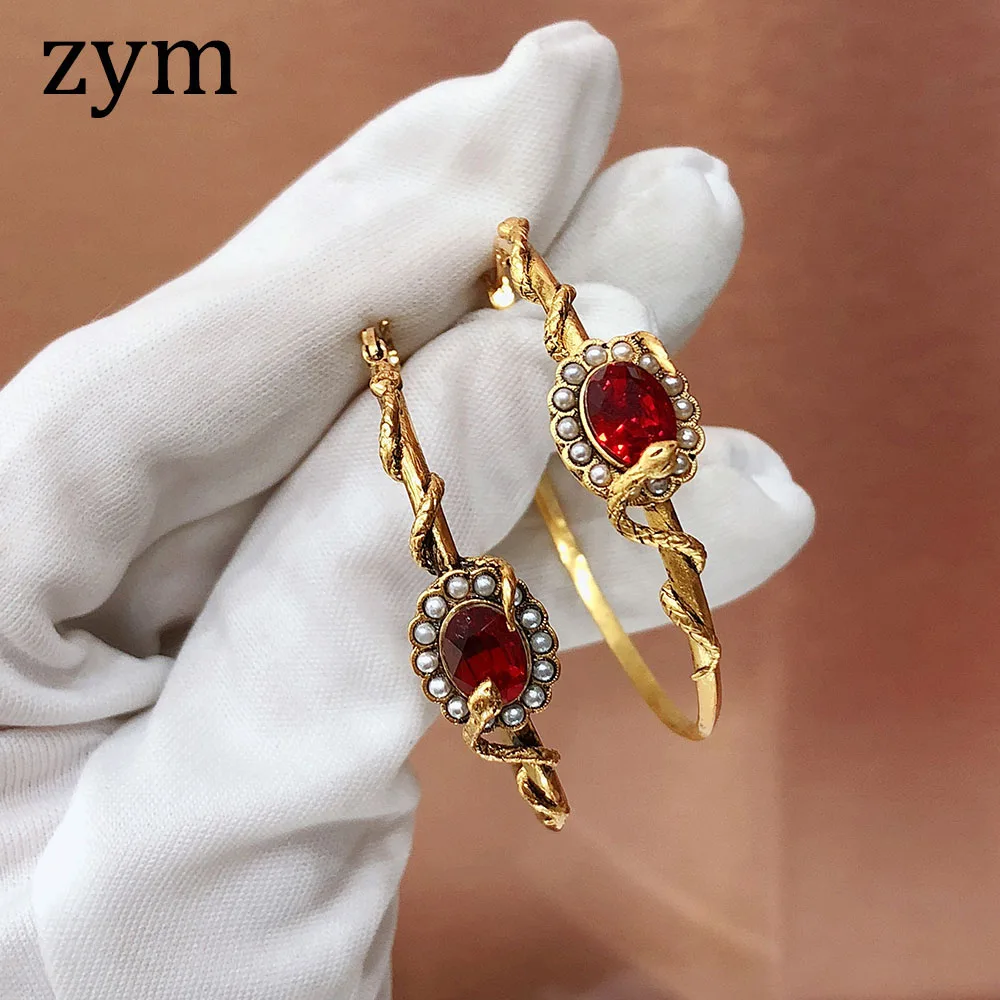 Женские серьги змейки zymHot брендовые золотистые в европейском и американском