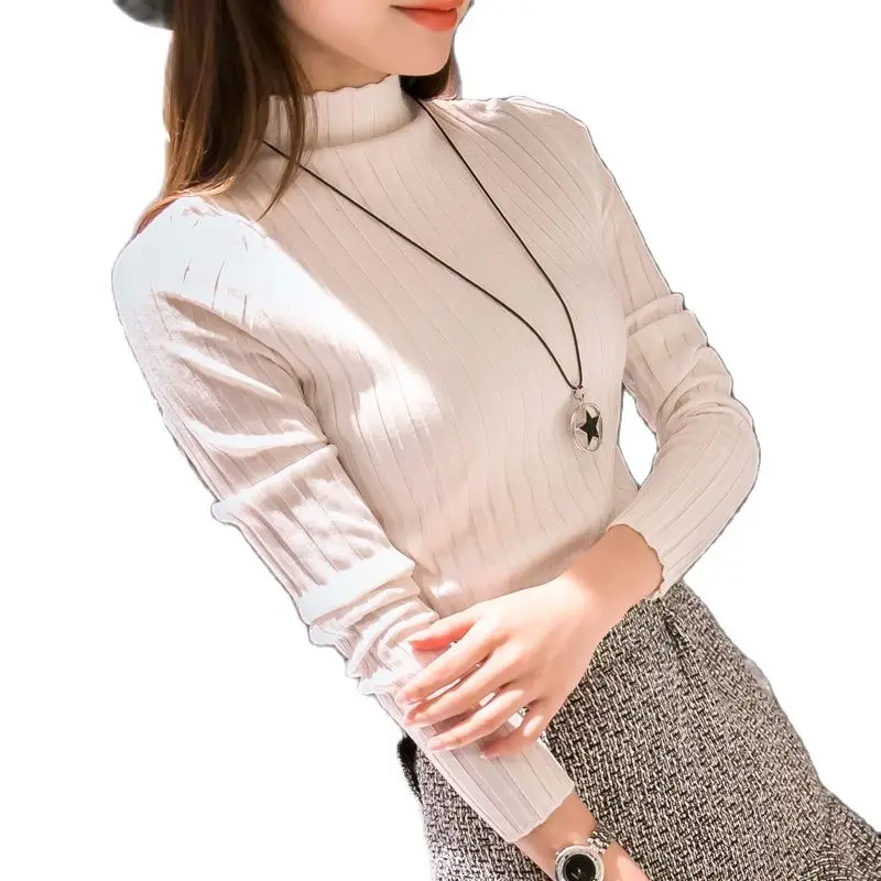 OHCLOTHING 2021 вязаный свитер с высоким воротником новая мода осень-зима длинные