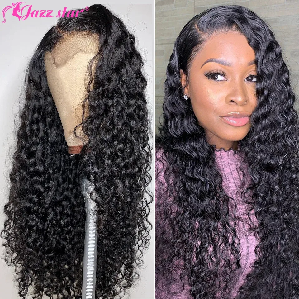 Brazilian Water Wave Wig Human Hair Wigs for Women 4*4 Lace Closure Wig With Baby Hair Jazz Star Lace Wig Non-Remy150% Density