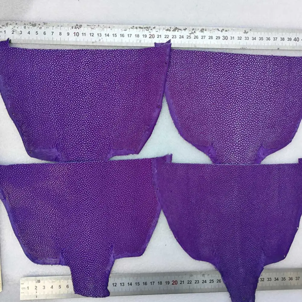 purple Высокое качество настоящая кожа ската Натуральная кожа ручной работы кожаный ремень материал ручки ножа иглобрюх кожи Часть - Цвет: purple