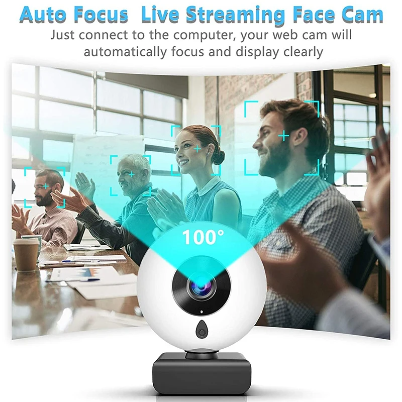

2K HD Webcam for PC-Web Camera with Microphone and Ring Light,Free Tripod and Privacy Cover for Face Web Cam on MAC
