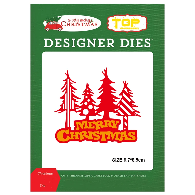 Счастливого Рождества металлический Трафаретный вырубной штамп Скрапбукинг