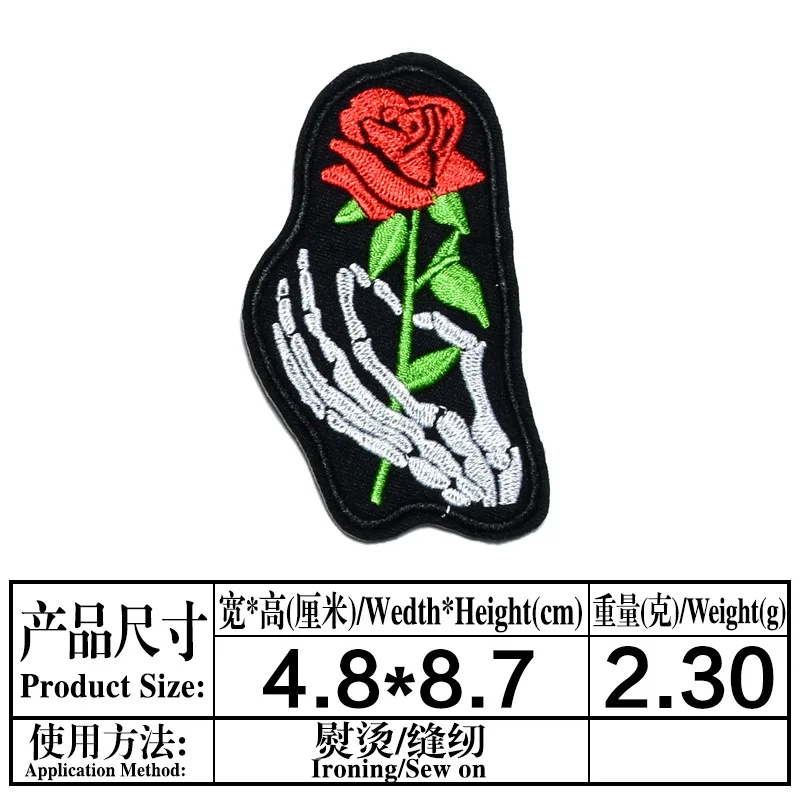 

8pcs Skull Patches On Clothing Funny Personality Trend Diy Clothes Patchwork Stickers Custom Badges Embroidery Adgeb