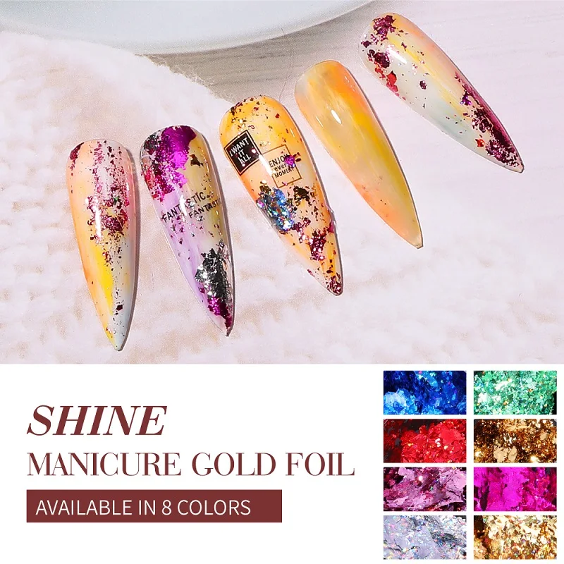 

LULAA 8 Colors Ultra-Thin Sequins Colorful Nail Polish Glitter Creative Art Pigments Manicure Decoration DIY Accessories