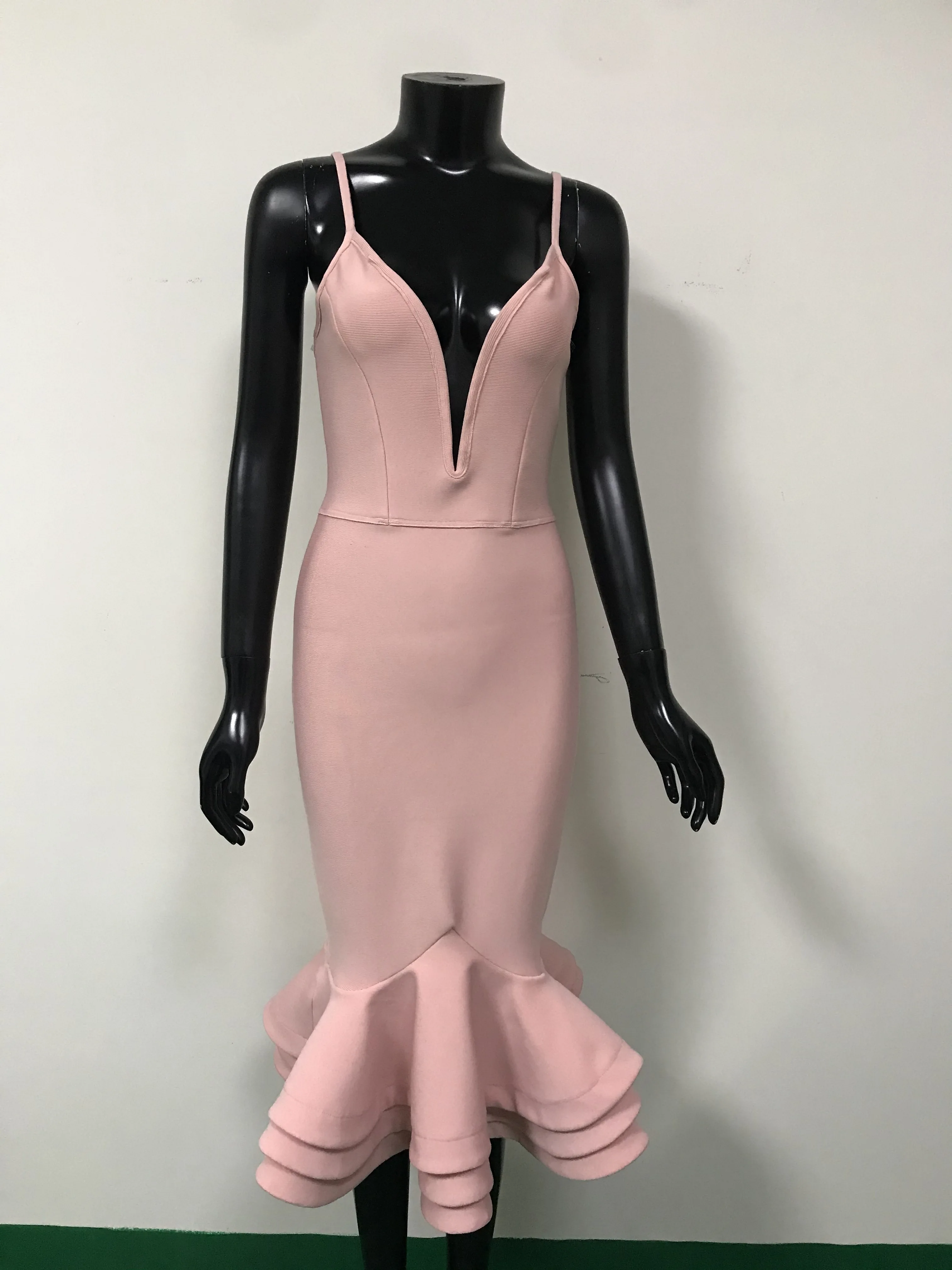 Женское вечернее платье-годе розовое облегающее платье с юбкой годе элегантное