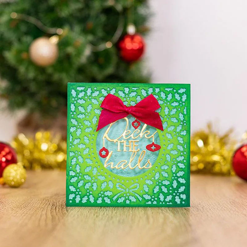 5pcs/set Interchangeable Elegant Flowers Christmas Tree Snowflake Happy Winter Wishes Doodle Square Frame DIY Craft 2020 New | Дом и сад