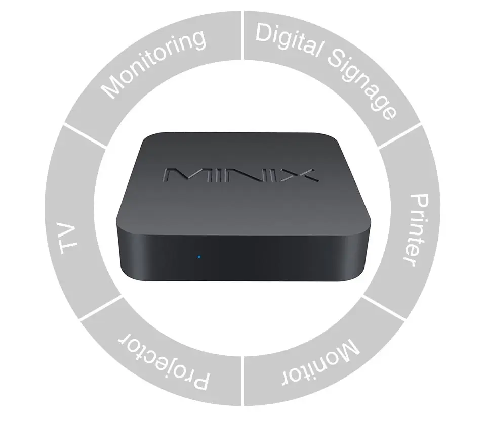 MINIX NEO J50C-4 официальный WINDOWS 10 PRO Серия Мини ПК Intel Pentium серебристый J5005 DDR4 4 ГБ/64 Гб HDMI 2,0 Vesa крепление мини ПК