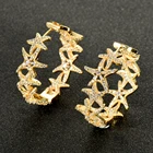 HIBRIDE золото розовое золото цвет металлическая звезда дизайн большие серьги кольца для женщин Свадебная вечеринка Серьги pendientes aro bijoux E-956
