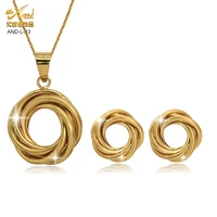 necklace sets pendant jewlery set wedding earring bridal accessories gold plated fashion luxury designer nigerian korean jewelry