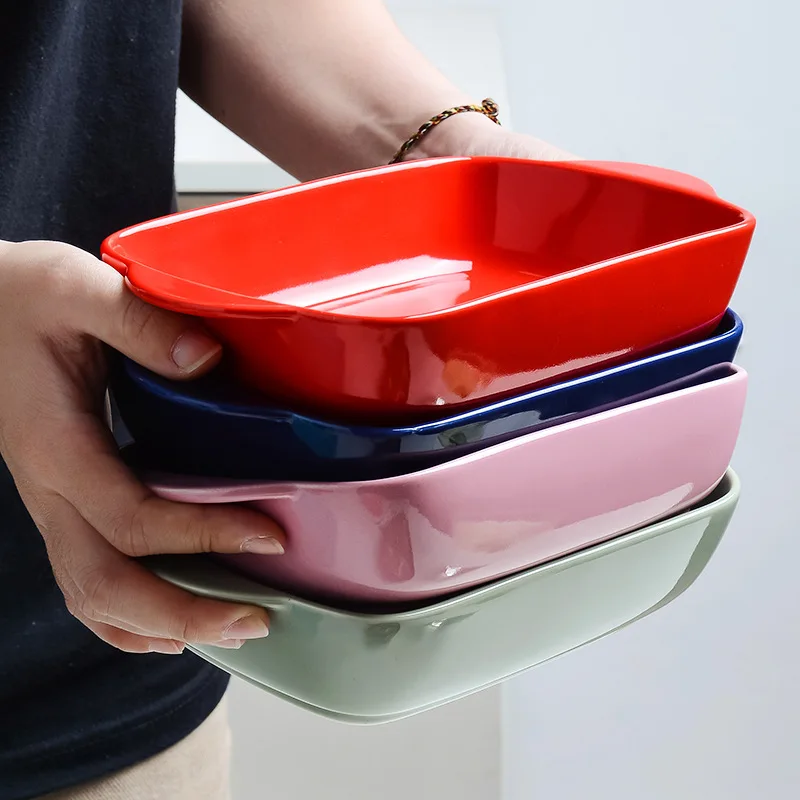 Современная креативная керамическая посуда Ovenware для выпечки с двумя ручками