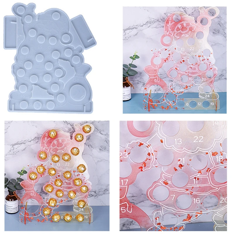 

Santa Claus Calendar Stand Decoration Mold is Suitable for Resin Epoxy Resin Diy Craft Box Jewelry Making Home Decor