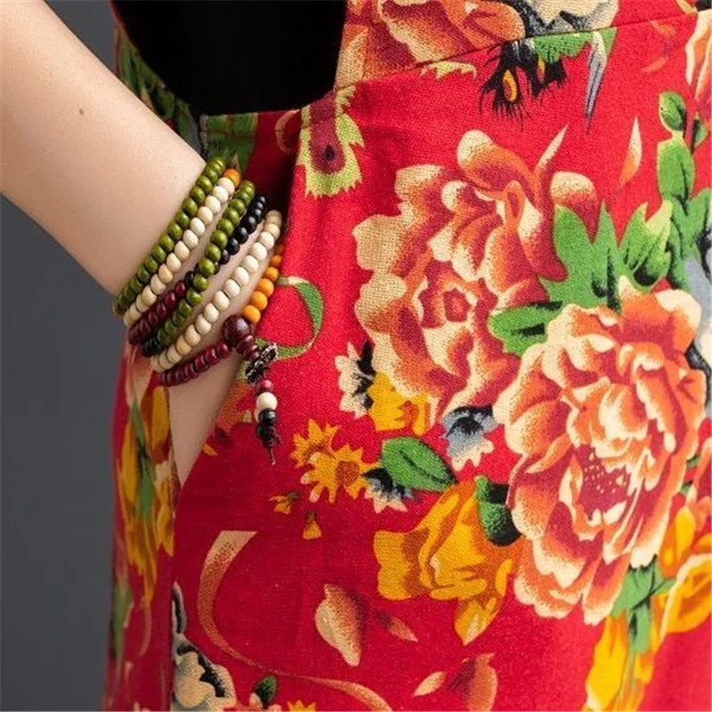 Jumpsuits Women Overalls Floral Print Cotton Linen Jumpsuit 2023 Long Holiday Summer Overalls Rompers