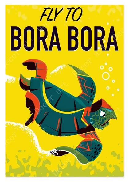 Полинезия Таити Бора праздник пляж путешествия холст картина винтажный