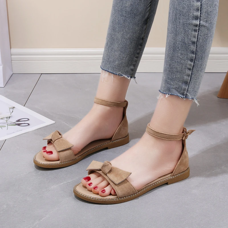 

2021 Fashion Pleated Girls Sandals Bowknot Children Shoes Kids Sandals Summer Girls Baby Fashion Princess Shoes Flat Beach Shoes