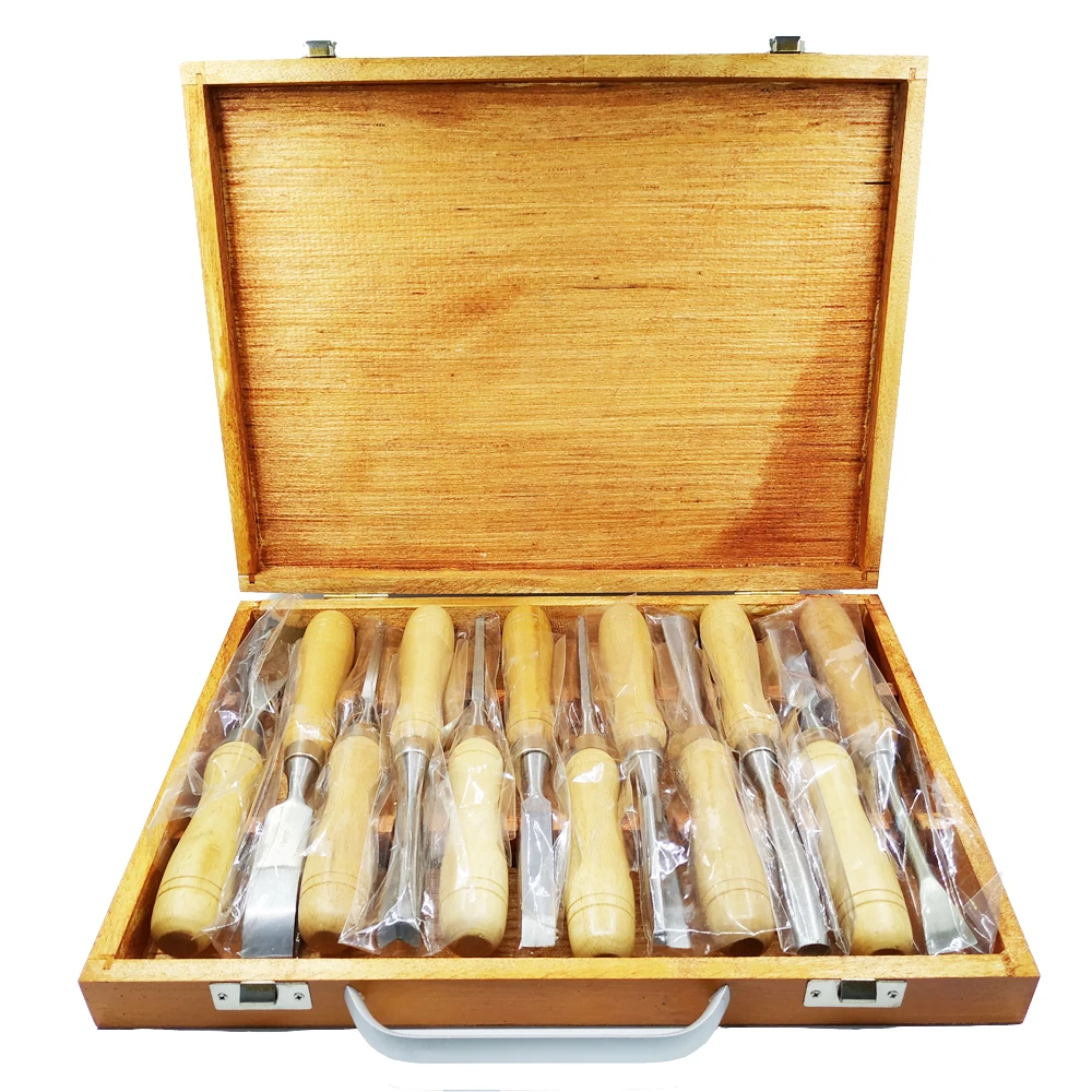 12pcs Wood Carving Set Wood Working Tools Chisel Kit Carvers Graving Knife In Box chisel ferramentas marcenaria engraving tool