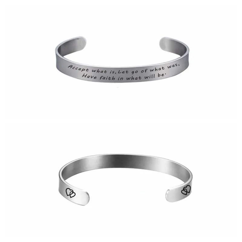Посеребренная нержавеющая сталь Выгравированная положительная вдохновляющая
