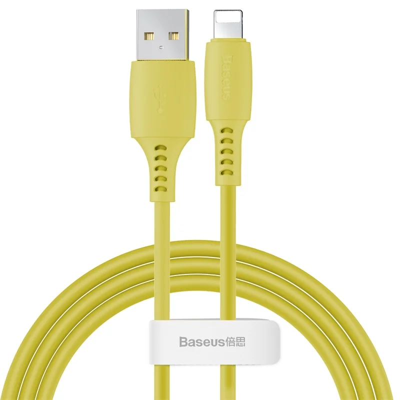 Baseus USB кабель для iPhone xr 2.4A кабель передачи данных для быстрой зарядки для iPhone XS Max 8 Plus 7 6 5S зарядное устройство for iPhone Pro Pro Max 11 быстрая зарядка зарядный USB кабель провод шнур зарядка для - Цвет: Yellow