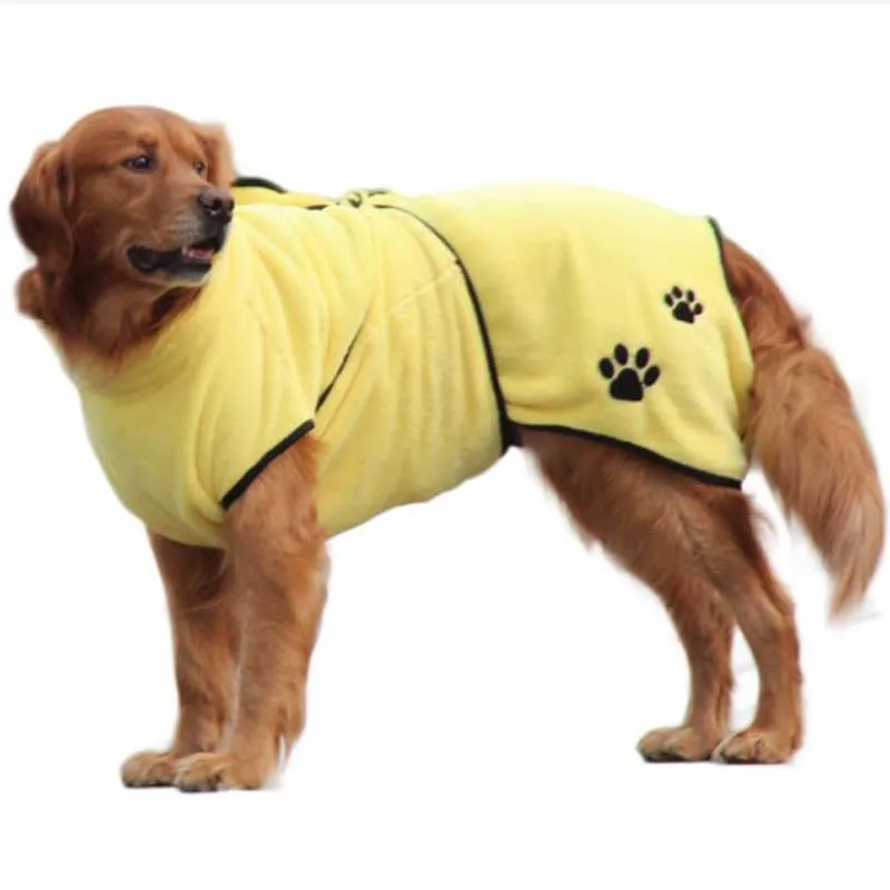 

Банное полотенце для собак, впитывающее сухость, для всего тела, для уборки домашних животных, банный халат, ночная Пижама, размеры от XS до 2XL