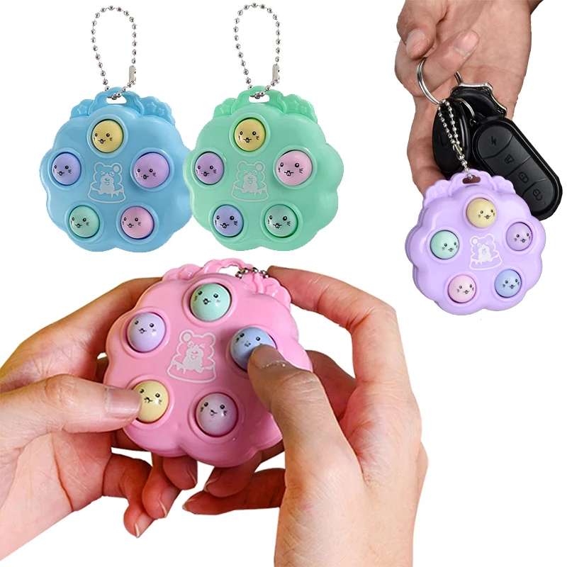 

New Fidget Toys Whack Mole Keychain Simple Dimple Fidget Board Portable Antistress Decompression Toys for Children Adult