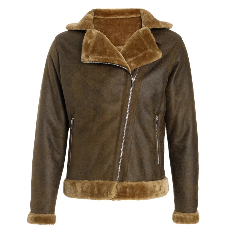 

Мужские мотоциклетные куртки с меховым воротником, зимняя мужская теплая куртка из искусственной кожи, мужские повседневные уличные кожан...