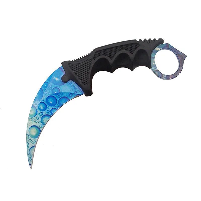 HS инструменты Karambit нож из нержавеющей стали тактический нож с неподвижным клинком нож с оболочкой и шнуром хороший нож для охоты кемпинга выживания - Цвет: Water Point