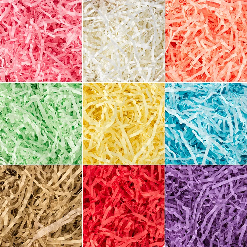 

50g/100g/500g Colorful Shredded Paper Gift Box Filler Wedding Birthday Party Decoration Crinkle Cut Packaging Gift Shred Paper