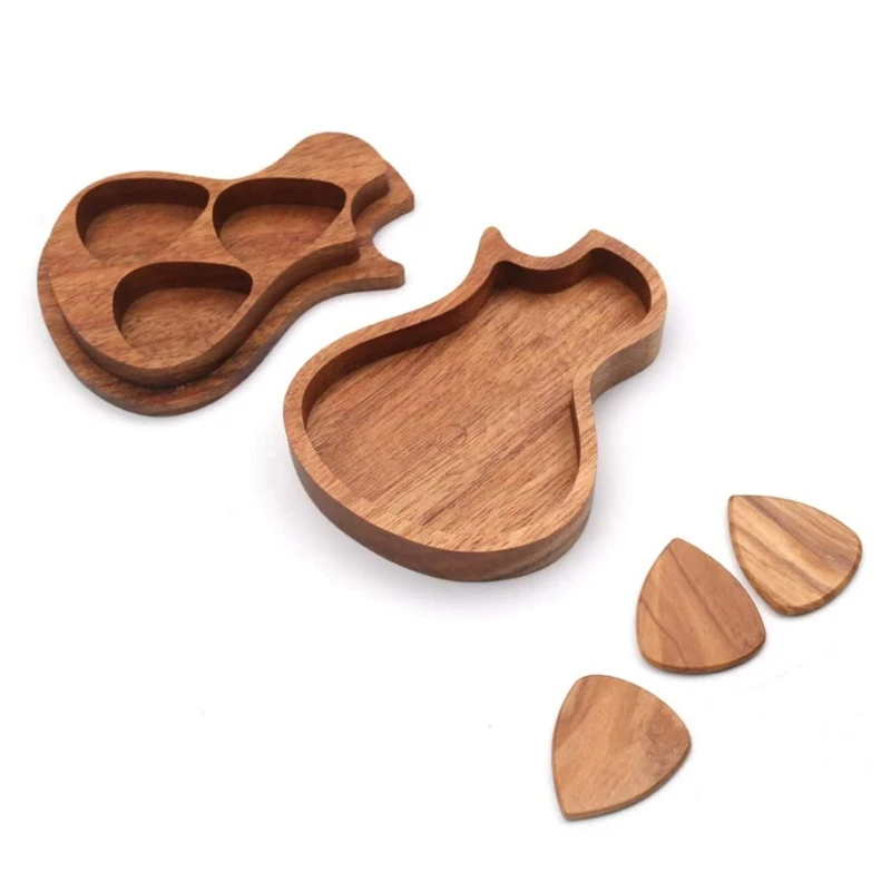 

Handmade Wooden Guitar Pick Box and Picks Guitar Pick Plectrum Storage Box Guitar Accessories
