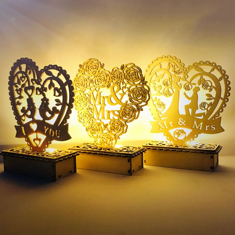 Светодиодный ночной Светильник романтическая атмосфера деревянный предложение